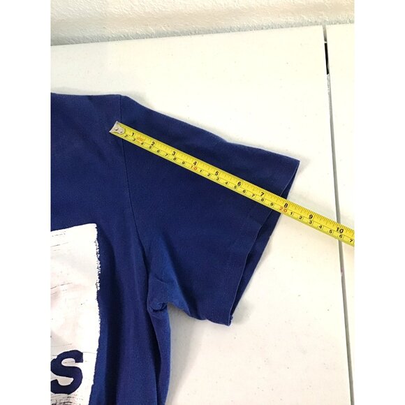 ADIDAS-MENS BLUE FRONT GRAPHIC CREW NECK SHORT SLEEVE T-SHIRT SIZE MEDIUM - Picture 4 of 6